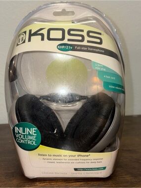 KHP/21v Over-Ear Headphones with Inline Volume Control - Black